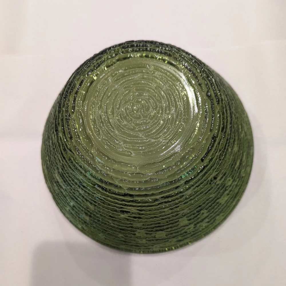VTG MCM Anchor Hocking Soreno Avocado Green Med Glass Serving Bowl 8.5